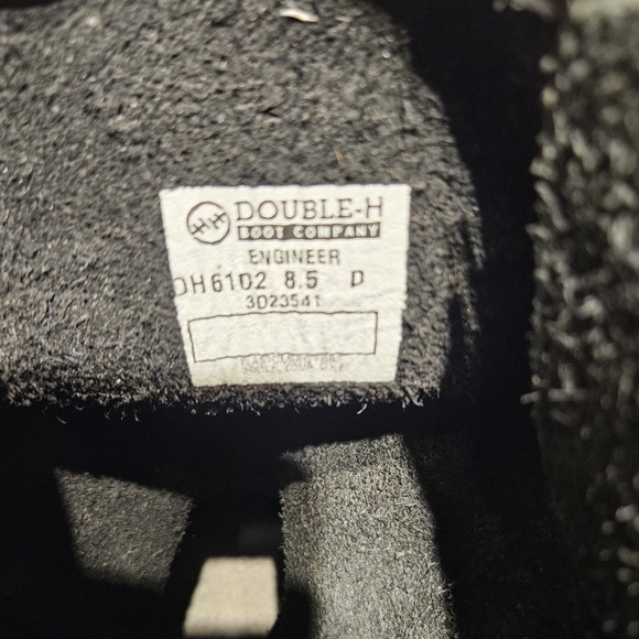 Double H Black Leather Men's Engineer/Motorcycle Boots Size 8.5 D - Picture 7 of 9